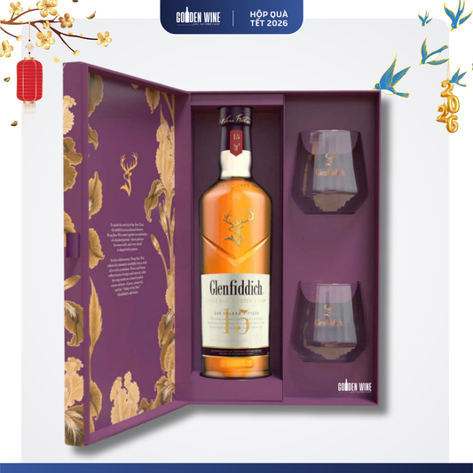 HỘP QUÀ TẾT 2026 GLENFIDDICH 15 KÈM LY