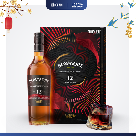 HỘP QUÀ TẾT 2026 BOWMORE 12 YEARS OLD SHERRY OAK CASK