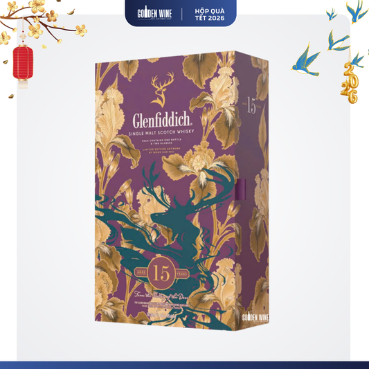 HỘP QUÀ TẾT 2026 GLENFIDDICH 15 KÈM LY