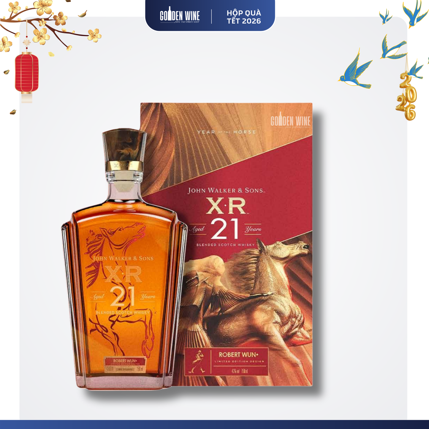 HỘP QUÀ TẾT 2026 JOHN WALKER & SONS XR 21 KÈM LY