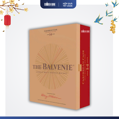 HỘP QUÀ TẾT 2026 THE BALVENIE 14 CARIBBEAN CASK KÈM LY